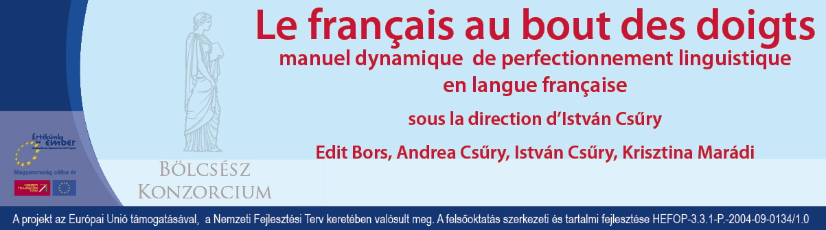 CSŰRY, CSŰRY, BORS, MARÁDI : Le français au bout des doigts